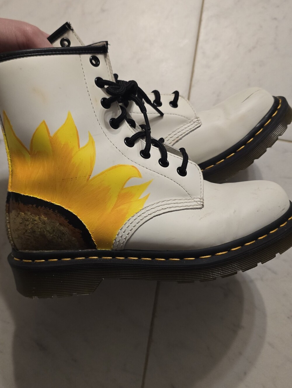 Dr. Martens 1460 Custom Painted Sunflower Boots